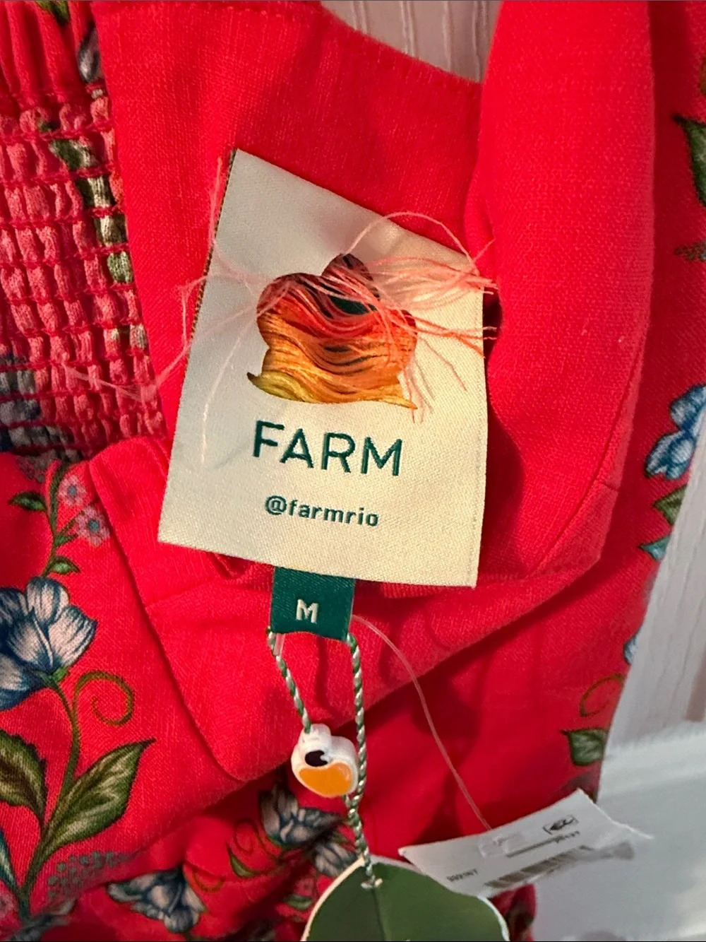 FARM Rio Red Floral Sweetheart Mini Dress